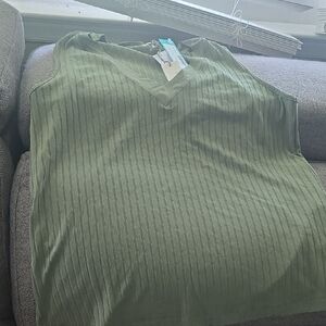 Nine Britton Sage Green Ribbed Tank Top